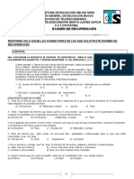 Examen de recuperación de asignaturas de telesecundaria