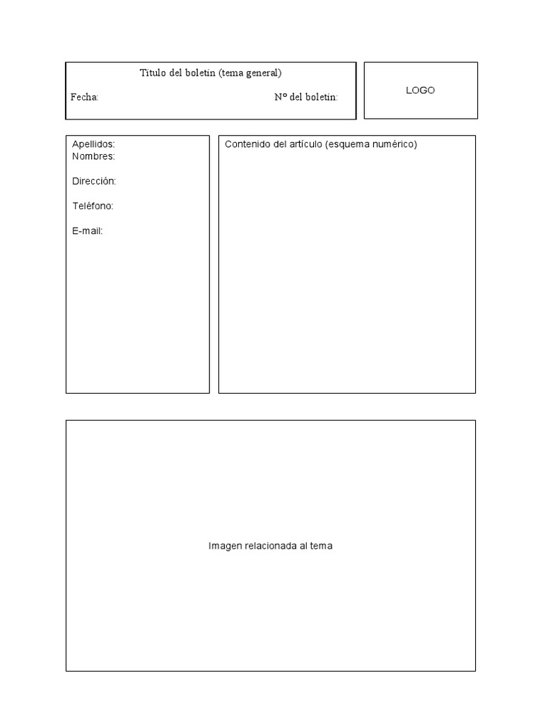 Estructura Del Boletín Informativo | PDF
