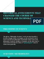 Historical Antecedents That Changed The Course of Science and Technology