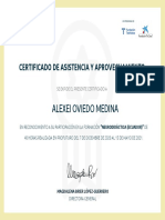Alexei Oviedo Medina: Certificado de Asistencia Y Aprovechamiento