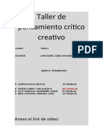 Taller de Pensamiento Crítico Creativo