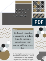 Why Choose The College of Education?