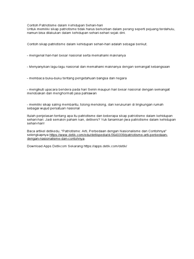 Contoh Patriotisme Pdf