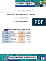 Evidence 2: "Business Meetings Workshop": R Ead The Following Verbs. Then, Write Its Past Form