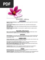 Dinner Menu