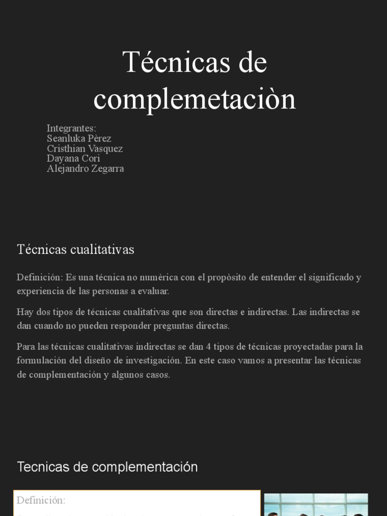 Técnicas de Complementación en Investigación | PDF | Aplicación movil ...