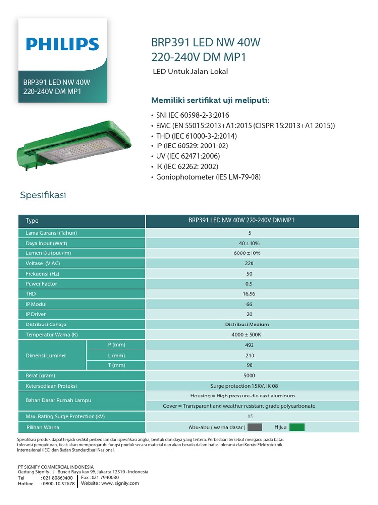 Leaflet BRP391 LED NW 40W 220-240V DM MP1 | PDF