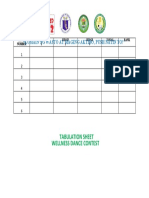 "Kumain NG Wasto at Maging Aktibo, Push Natin To!": Wellness Dance Contest Tabulation Sheet