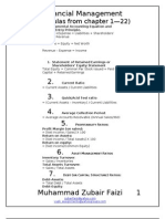 Financial Management: (Formulas From Chapter 1-22)