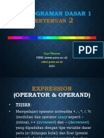P2 - Pemrograman Dasar I - Expression (Operator & Operand) (2021)