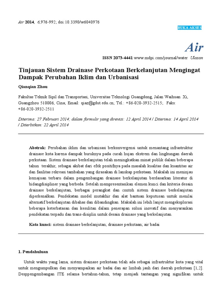 A Review of Sustainable Urban Drainage Systems Considering The Climate ...
