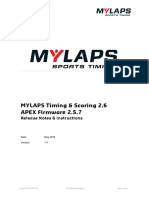 MYLAPS Timing & Scoring 2.6 APEX Firmware 2.5.7: Release Notes & Instructions