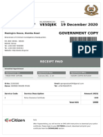 PCC-5OTMZO77 Ve5Djek 19 December 2020 Government Copy: Receipt Paid