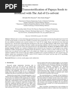 Rapid in Situ Transesterification of Papaya Seeds To Biodiesel With The Aid of Co-Solvent