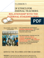 Chapter 3 Lesson 3:: Code of Ethics For Professional Teachers