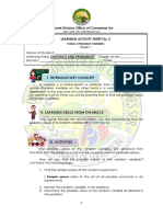 Schools Division Office of Camarines Sur Learning Activity Sheet No. 2