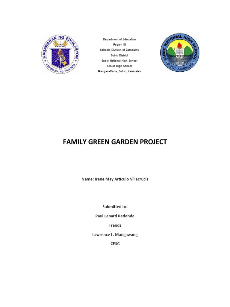 Family Green Garden Project Pdf Fruit Agronomy