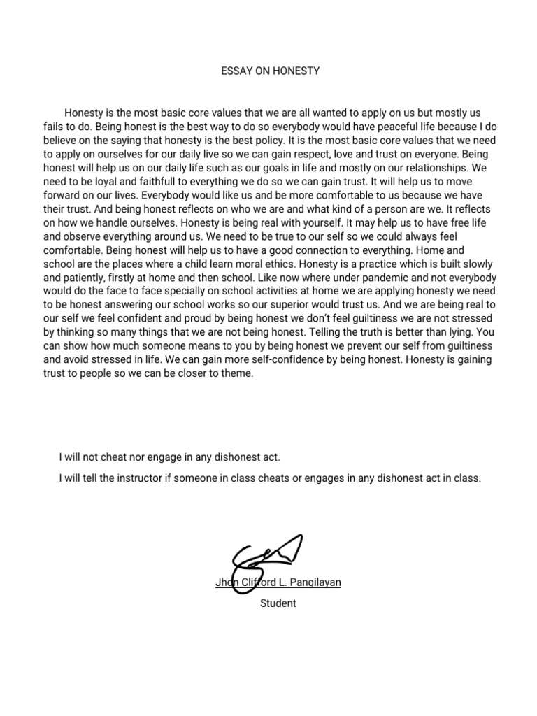 Essay On Honesty, Clifford | PDF