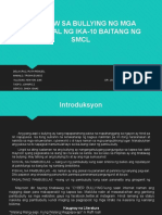 Pananaw Sa Bullying NG Mga Mag-Aaral NG Ika-10 - Jrthesis