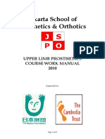 Jakarta School of Prosthetics & Orthotics: Upper Limb Prosthetics Course Work Manual 2010