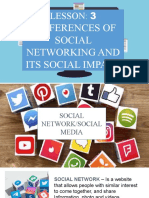 Preferences of Social Networking and Its Social Impact: Lesson: 3