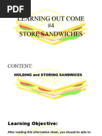 LEARNING OUT COME 4 Sandwich