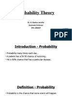 Probability Theory: Dr. H. Gladius Jennifer Associate Professor SPH, Srmist