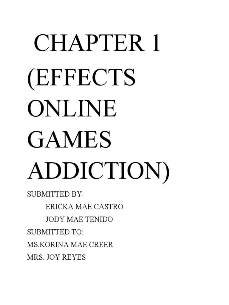 Chapter 1 Effects Online Games Addiction PDF Communication