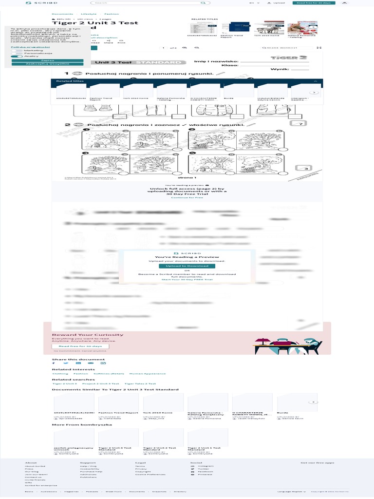 Tiger 2 Unit 3 Test Standard Pdf Pdf Scribd World Wide Web