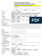 Jharkhand Academic Council, Ranchi: Student Information Sheet For Intermediate Registration, Year 20