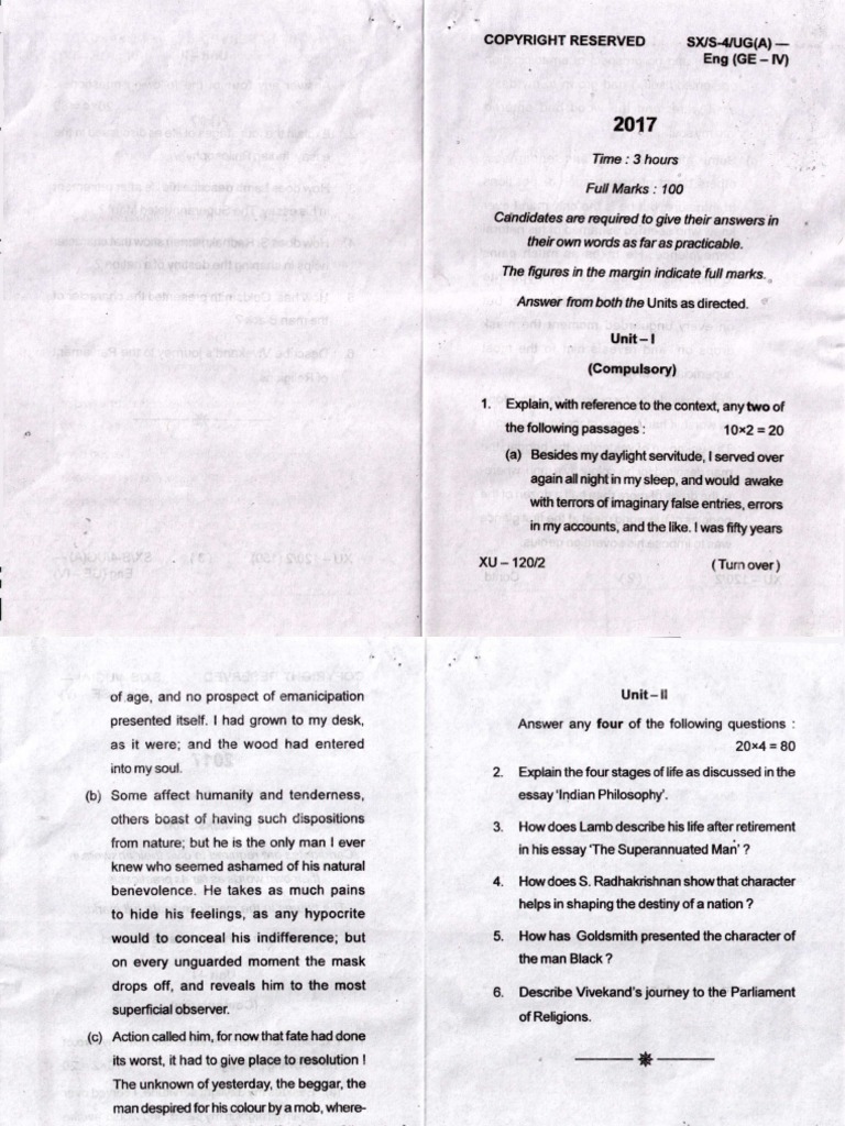 2017 English Sem 4 Paper Ge 4 Pdf