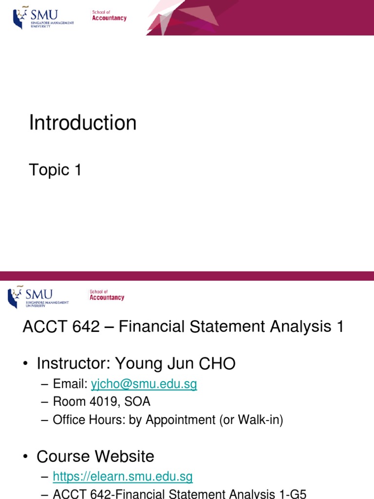 2 - FSA1 Handout (Topic 1) - Intro | Download grátis PDF | Equity ...