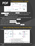 Tensions in The Tight and Slack Side of The Belt Radii of The Driver and Follower Respectively