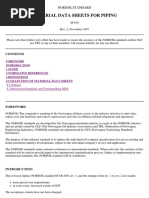 NORSOK Data Sheets For Piping