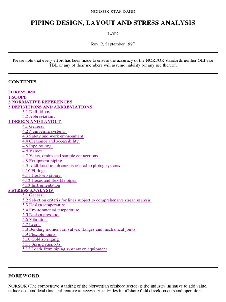 NORSOK L-002: Piping Design Standards | PDF | Pump | Valve