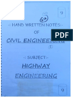 Hand Written Notes on Highway and Traffic Engineering