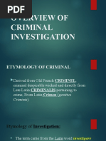 Overview of Criminal Investigation