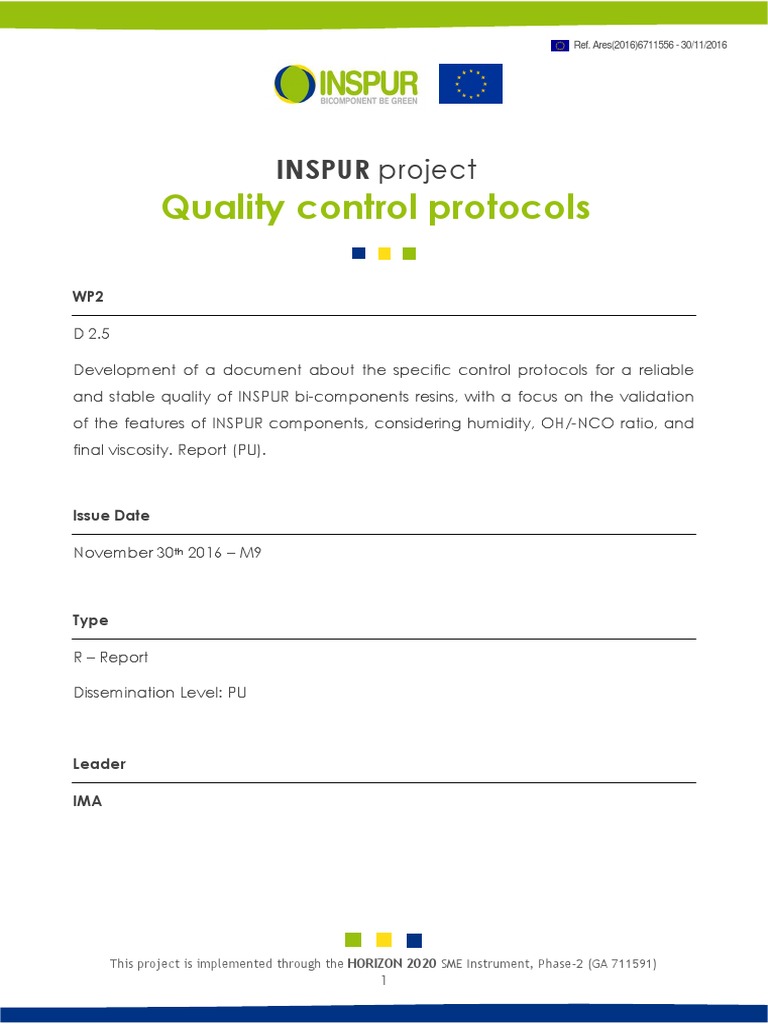 INSPUR Quality Control Protocols Report | PDF | Ph | Chemistry