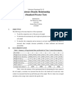 Moisture-Density Relationship (Standard Proctor Test) : I. Objectives