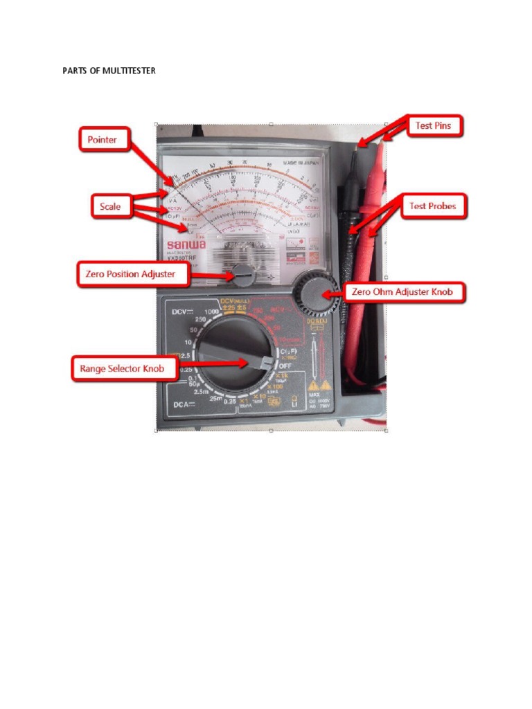 Parts of Multitester PDF