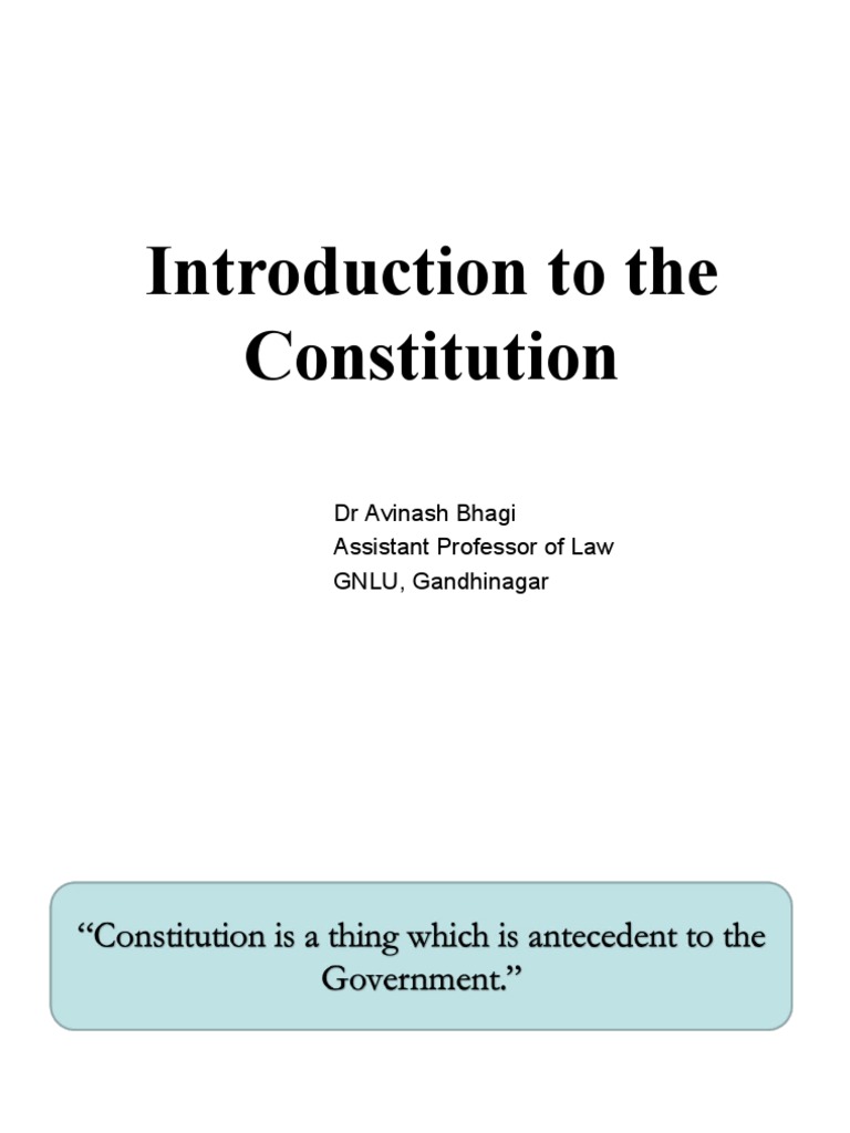 Introduction to the Constitution | PDF | Constitution | Ethical Principles
