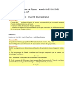 TD2 Analyse Dimensionelle