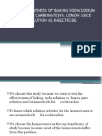 The Effectiveness of Baking Soda (Sodium Hydrogen Carbonate) vs. Lemon Juice Solution As Insecticide