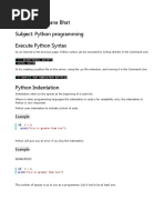 Name: Mrs Sahana Bhat Subject: Python Programming Execute Python Syntax