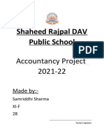 Shaheed Rajpal DAV Public School: Accountancy Project 2021-22