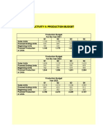 Activity 9: Production Budget