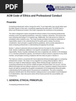 Acm Code of Ethics and Professional Conduct