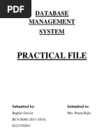 DBMS Practical File