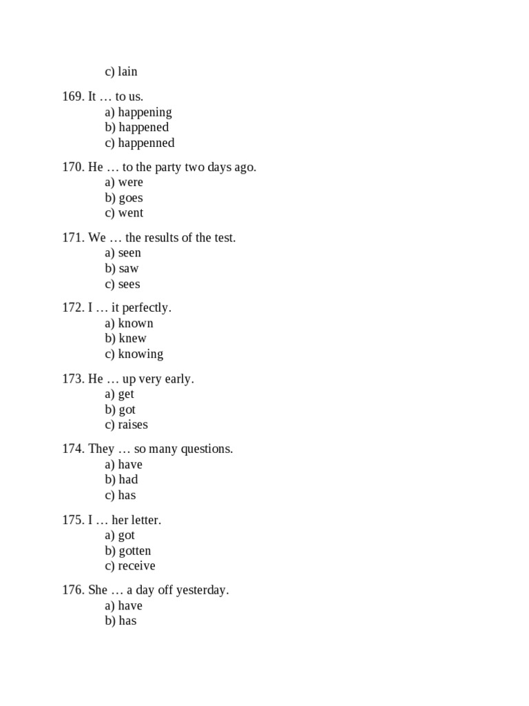Test A1 A2 Grammar 7 | PDF