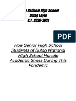 How Senior High School Students of DNHS Handle Academic Depression During This Pandemic